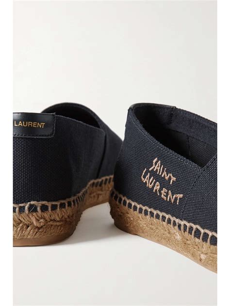 Saint Laurent embroidered espadrilles in canvas 